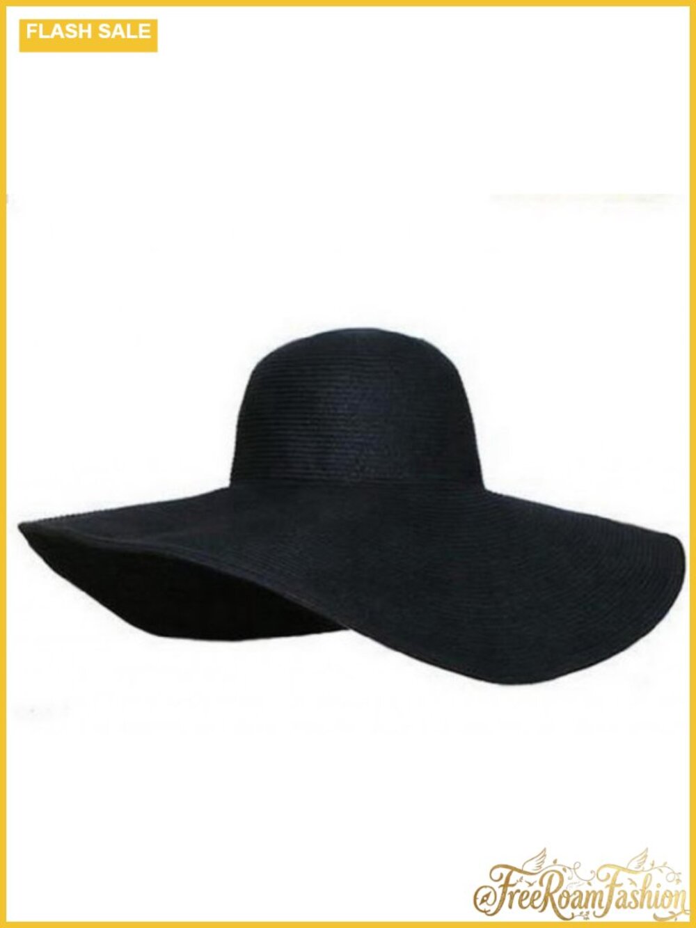 Wide Floppy Brim Straw Sun Hat Summer Beach Travel Garden One Size